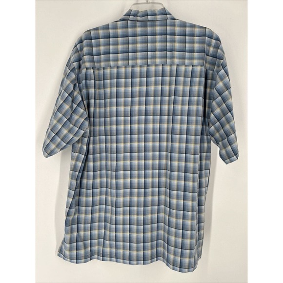 Tommy Bahama‎ Hawaiian Camp Silk Shirt XL Blue Cream Plaid Checks Short Sleeve - Picture 3 of 8